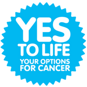 Yes to Life cancer charity logo, link